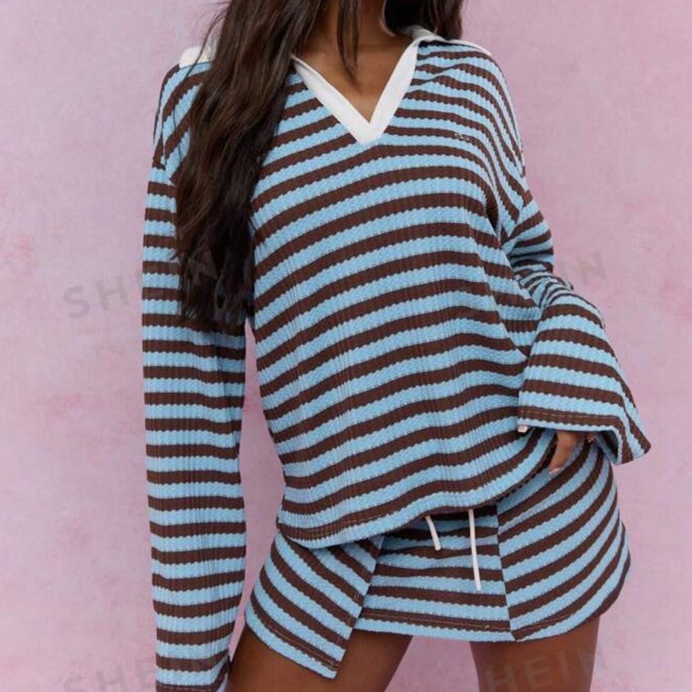 Misguided Striped Skirt and Sweater set